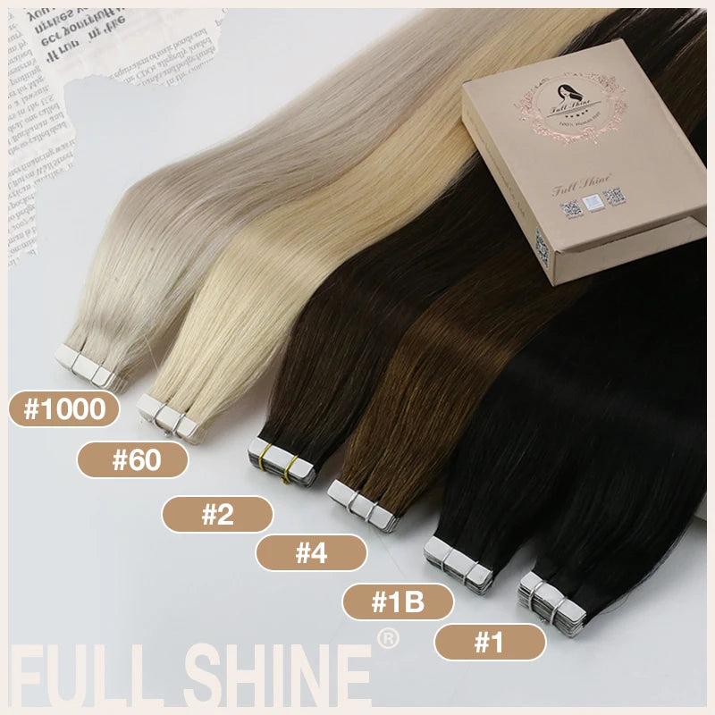 Tape In 100% Remy Human Hair Straight Double Sided