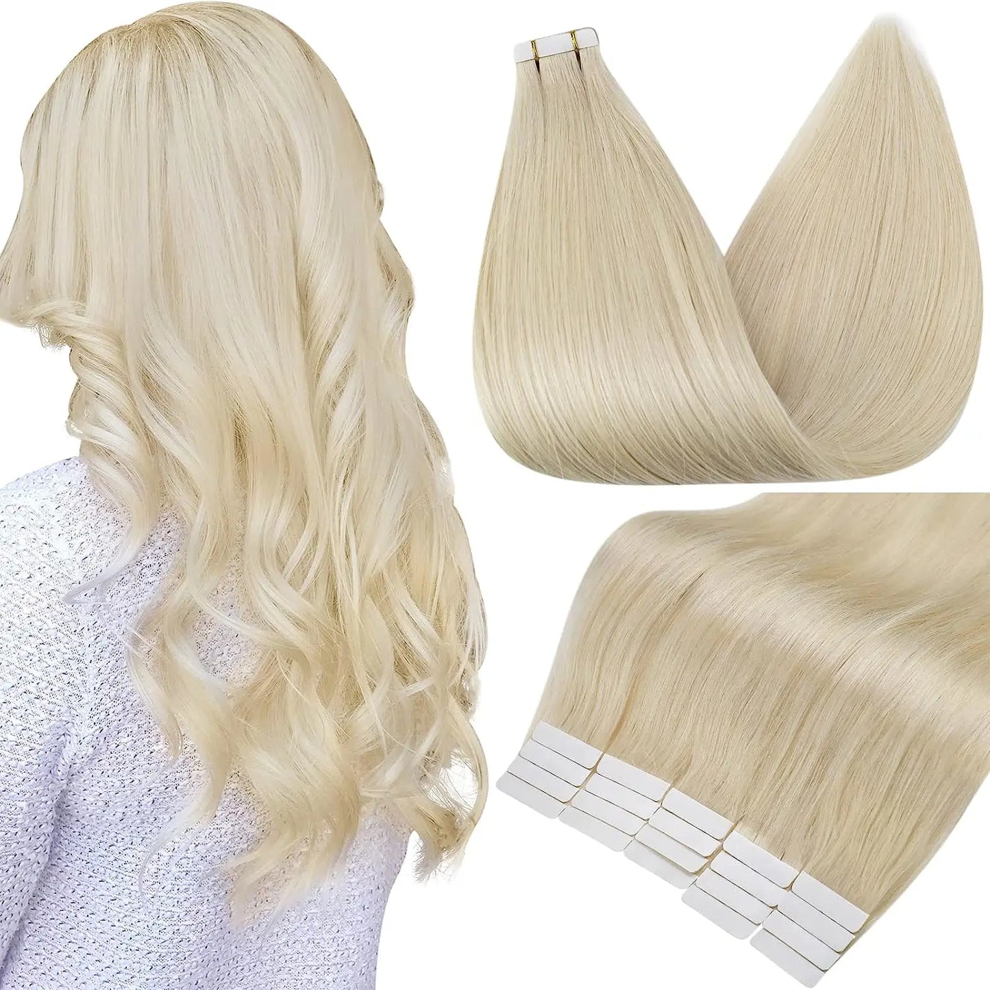 Tape In 100% Remy Human Hair Straight Double Sided