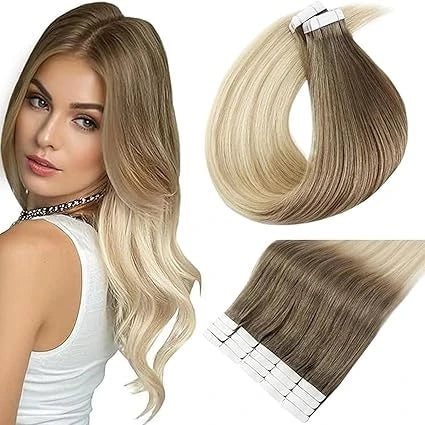 Tape In 100% Remy Human Hair Straight Double Sided