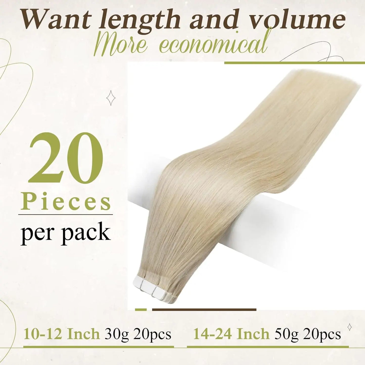 Tape In 100% Remy Human Hair Straight Double Sided