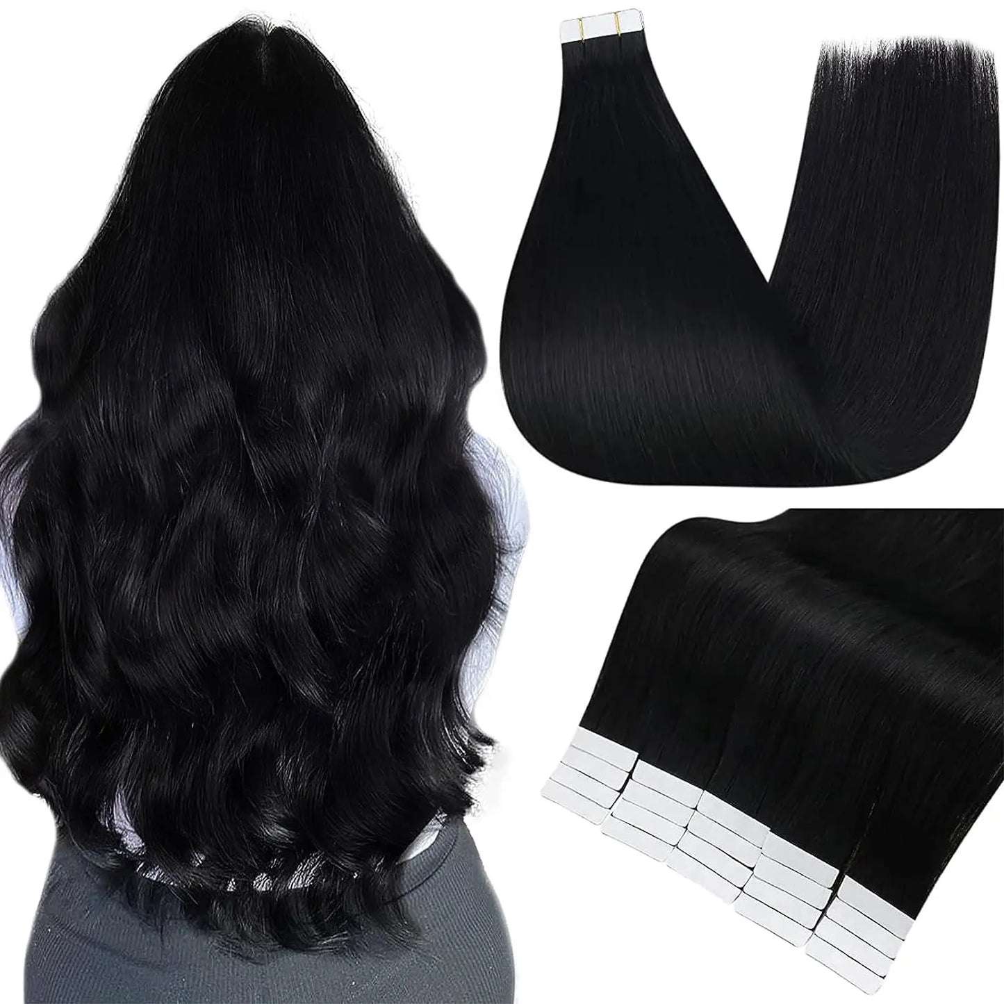 Tape In 100% Remy Human Hair Straight Double Sided