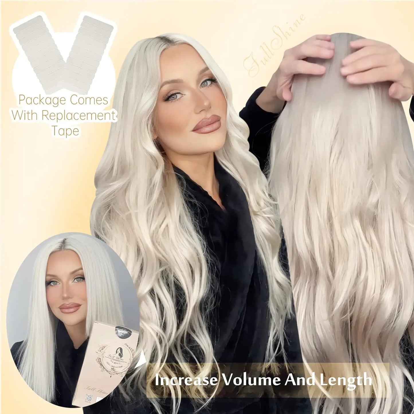 Tape In 100% Remy Human Hair Straight Double Sided